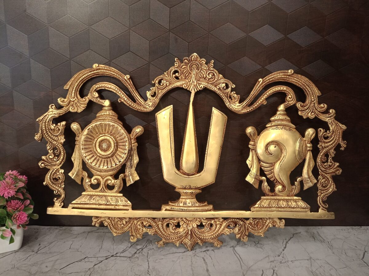 brass perumal namam wall mount pooja gift vgocart coimbatore india scaled