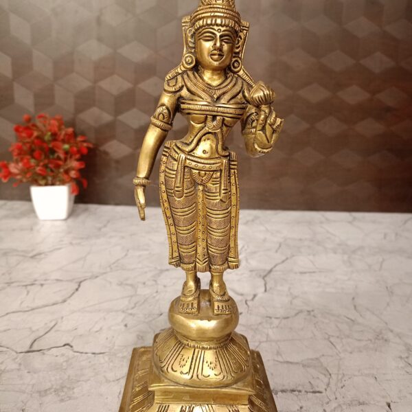 Buy Brass Laskhmi Standing On Square Base 10"