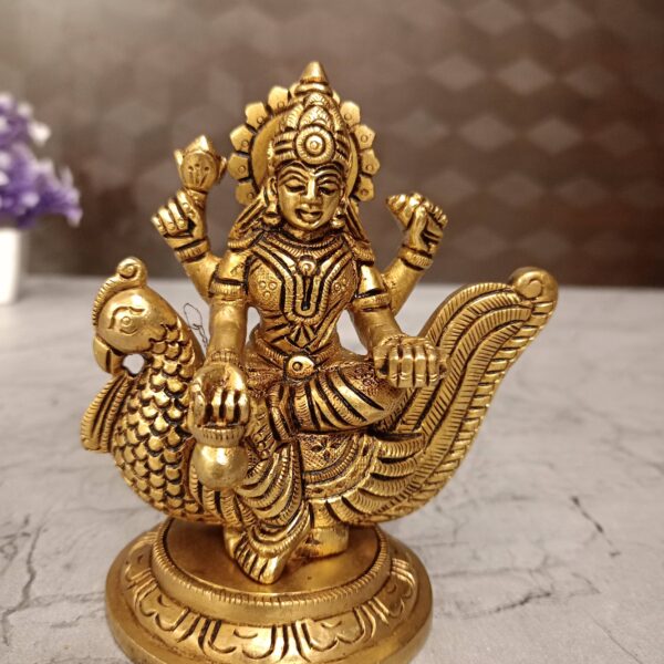 Buy Brass Gayathri Devi Sitting On Annam Statue 4.5"