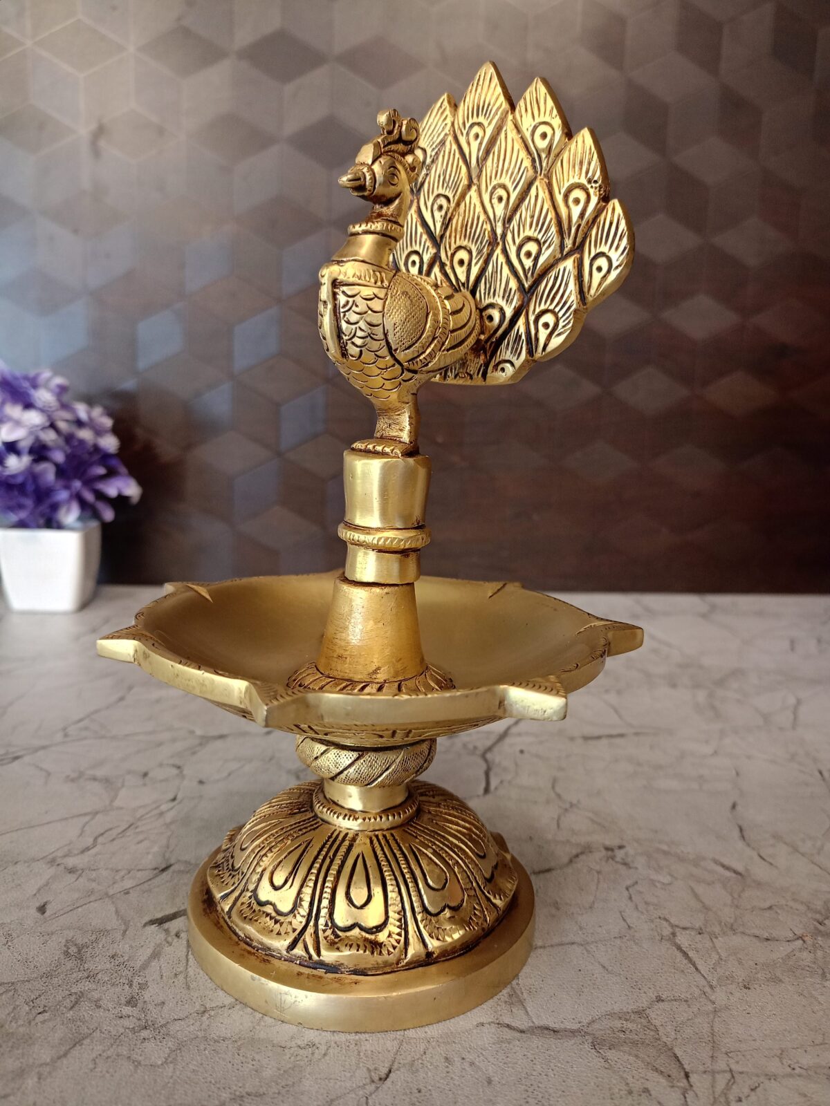 brass peacock five face diya pooja gift vgocart coimbatore india1 scaled