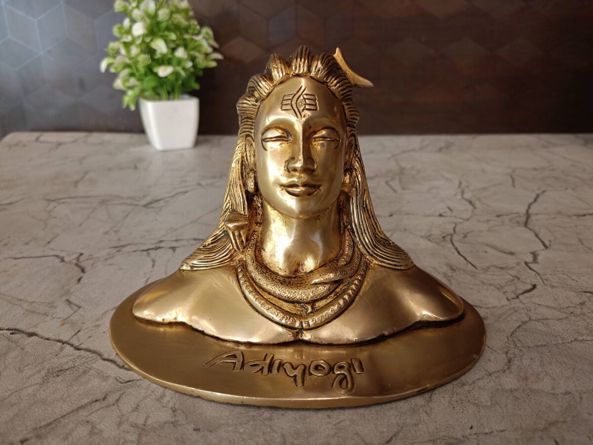 brass adiyogi idol pooja gift antique handicraft vgocart coimbatore india scaled