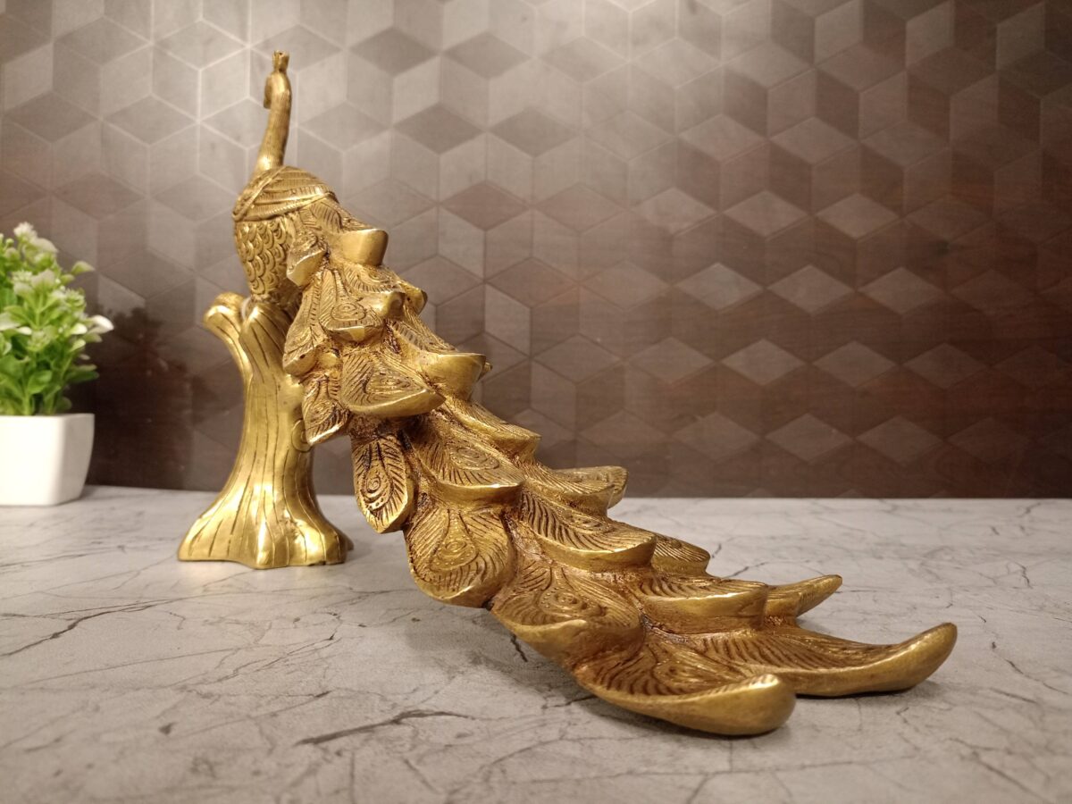 brass golden peacock idol home decor gift vgocart coimbatore india2 scaled