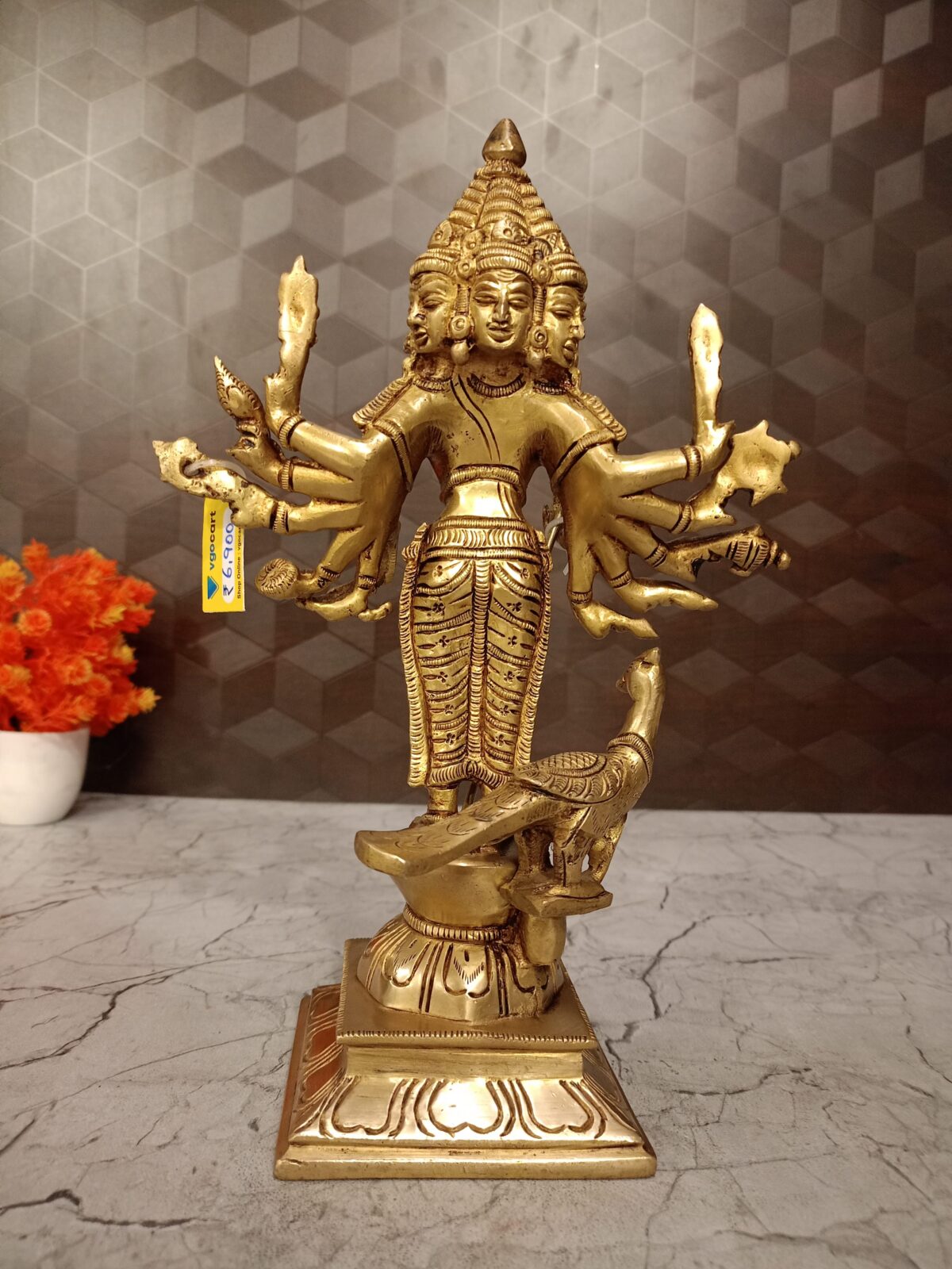 brass shanmugar idol pooja gift vgocart coimbatore india scaled