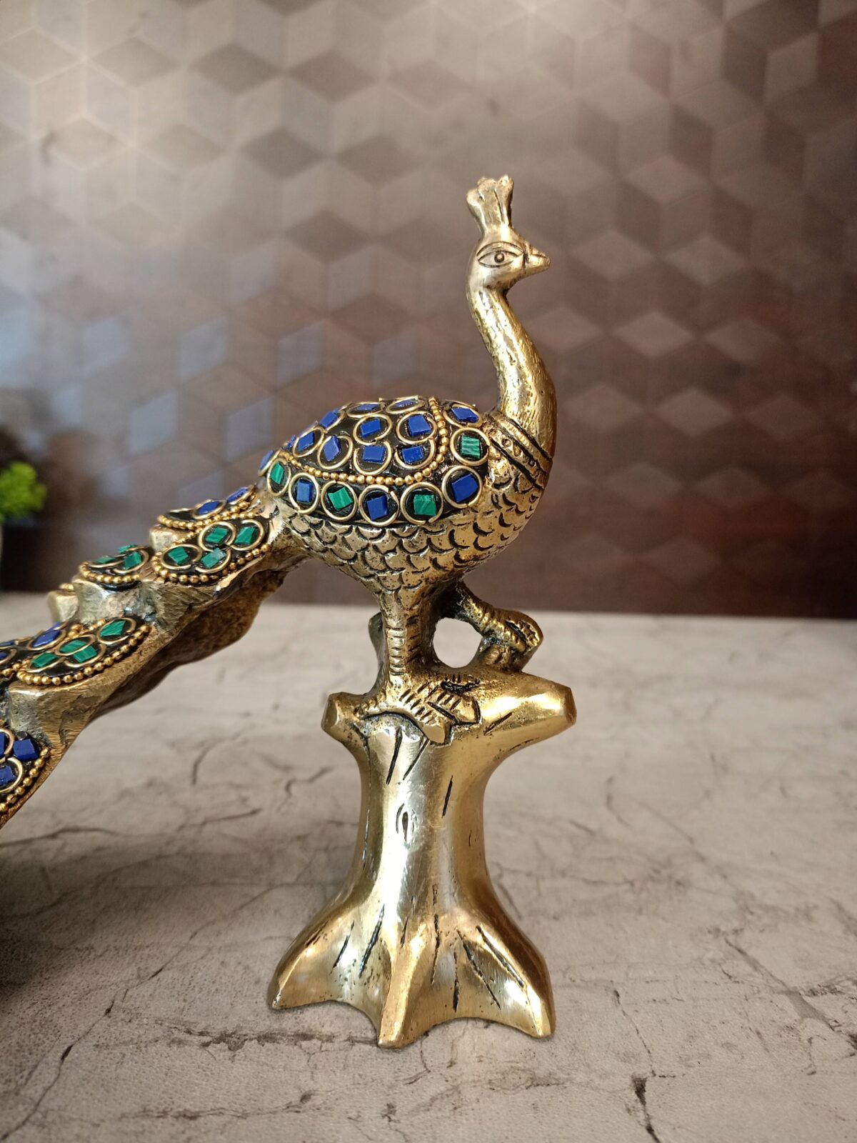 brass stone peacock idol gift home decor vgocart coimbatore india13 scaled