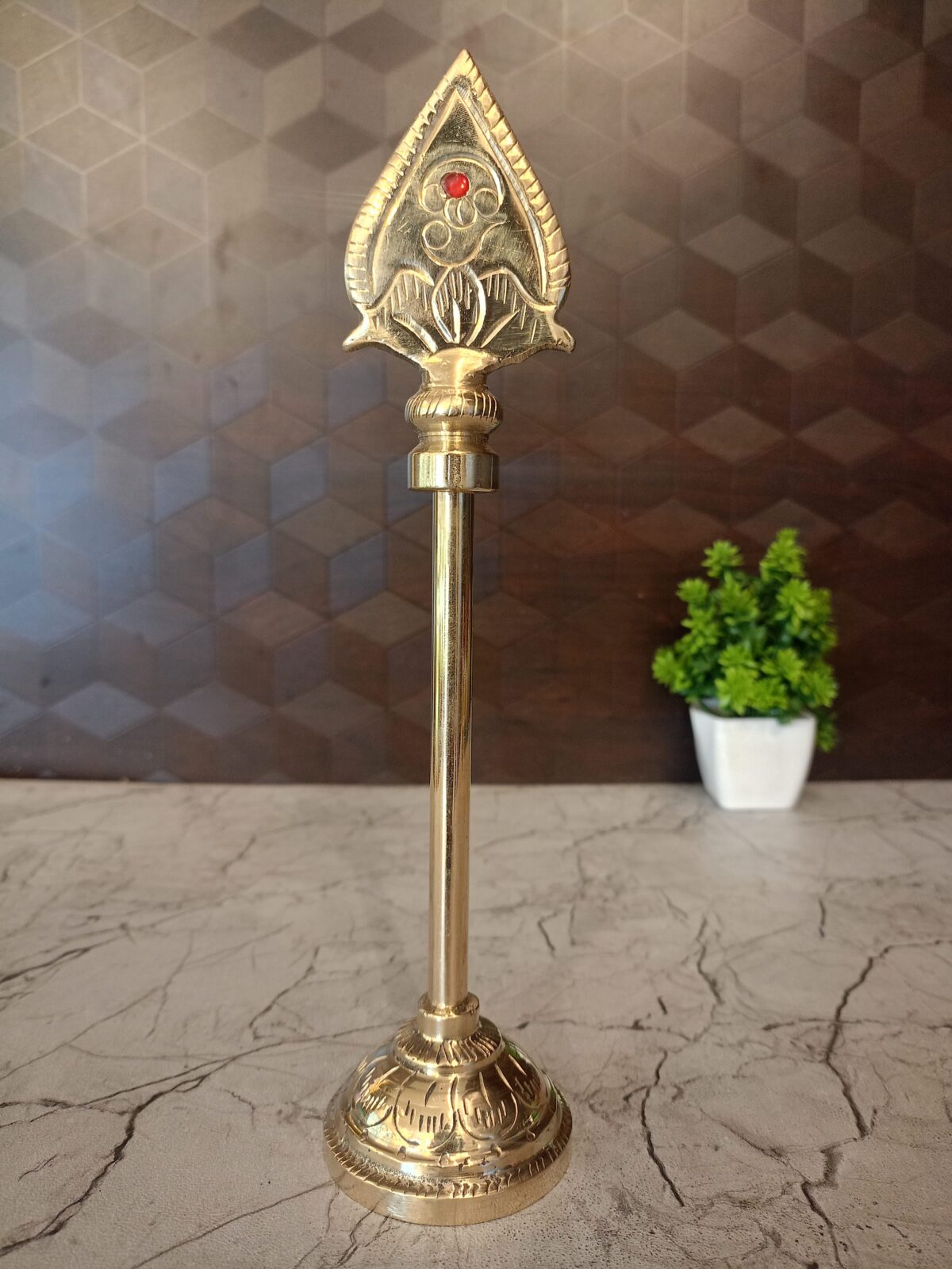 brass vel pooja red stone vgocart coimbatore india scaled