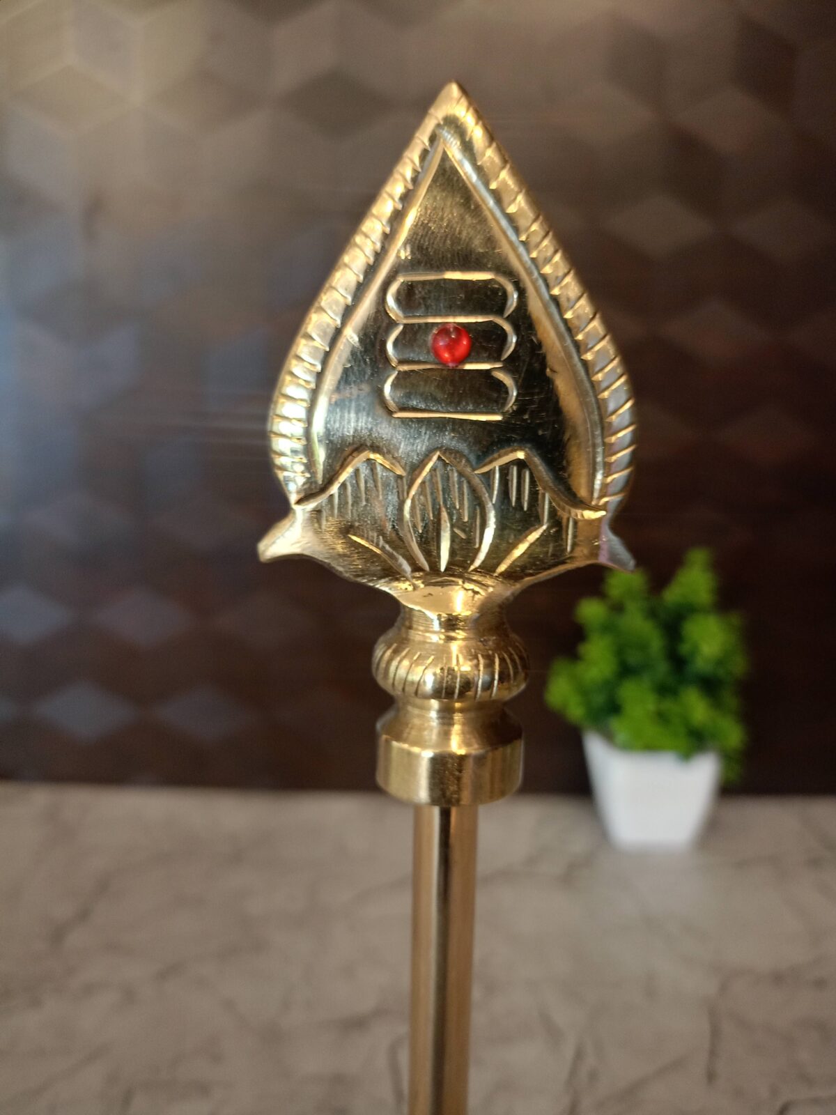 brass vel pooja red stone vgocart coimbatore india1 scaled