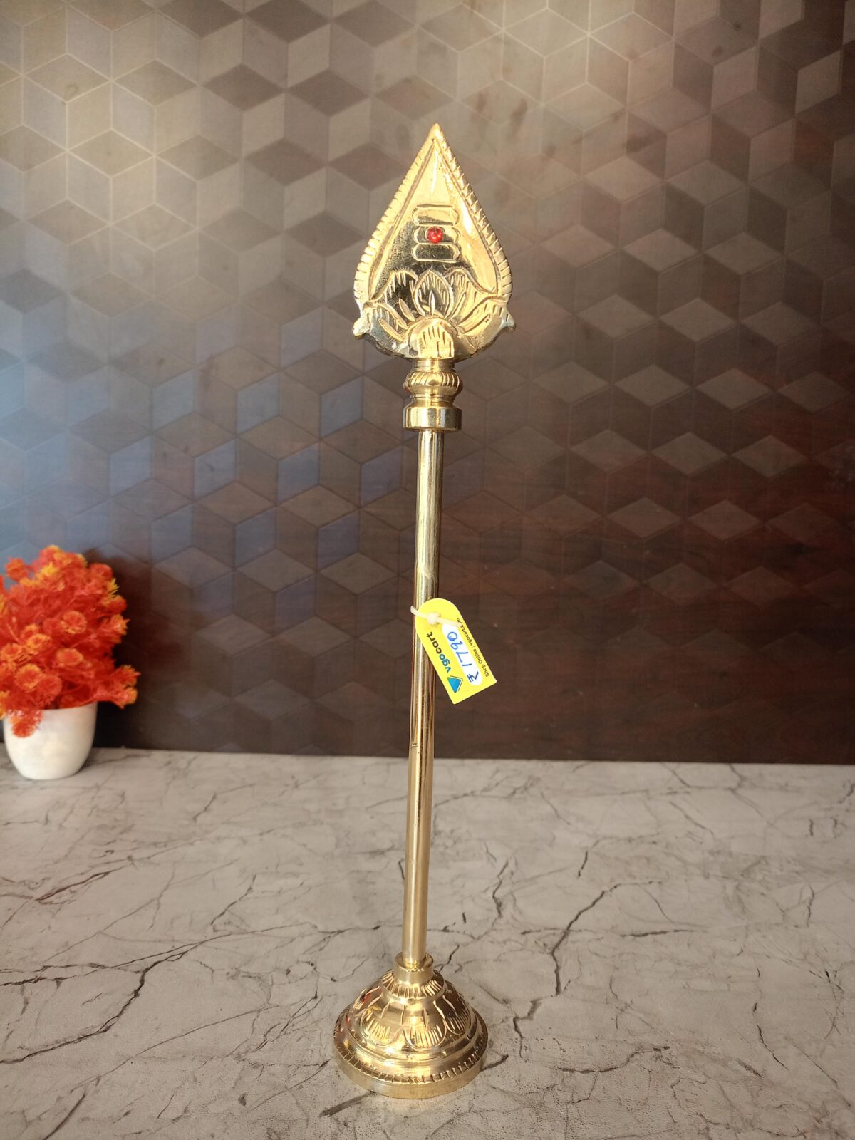 brass vel pooja red stone vgocart coimbatore india1 2 scaled