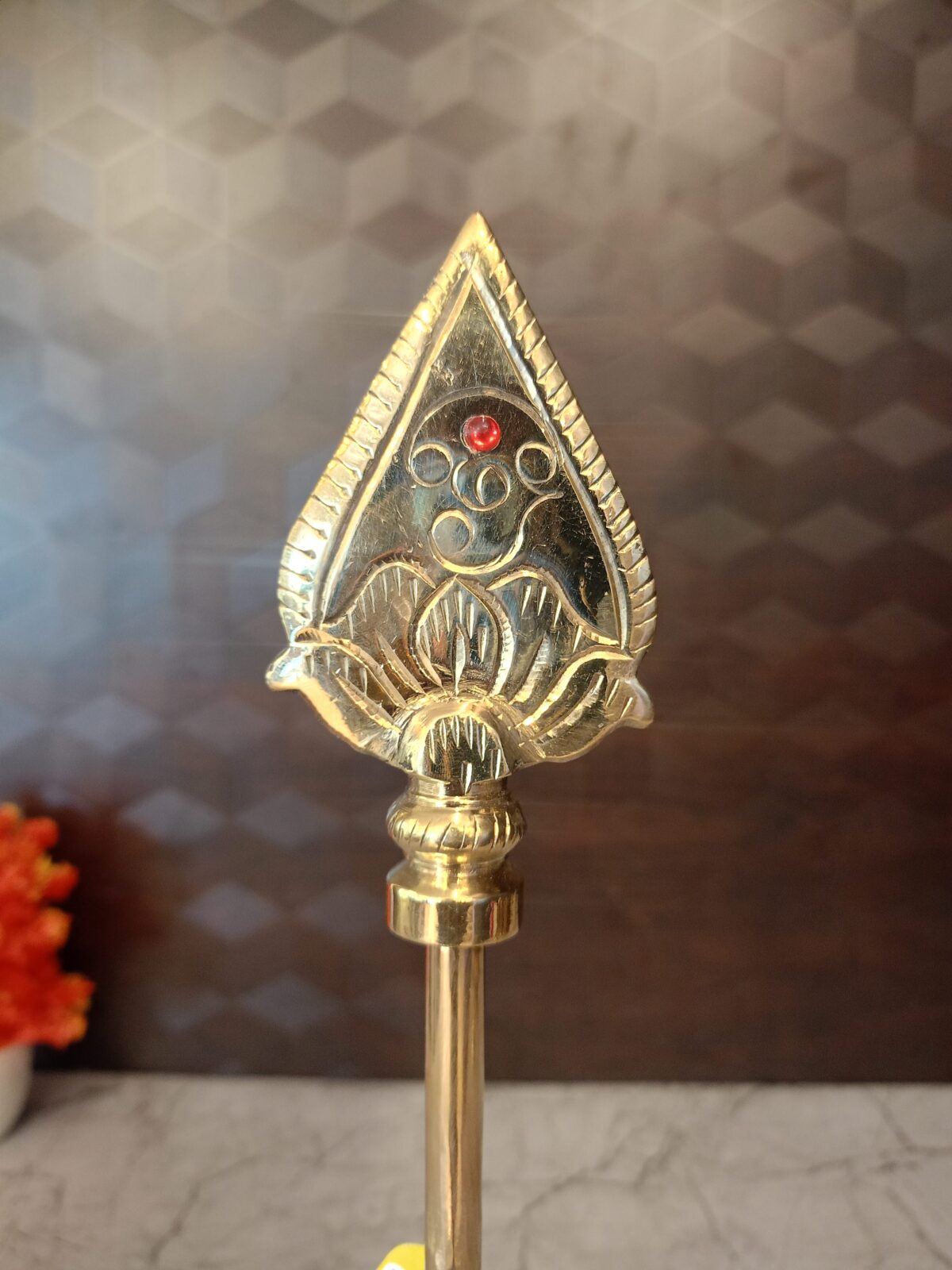 brass vel pooja red stone vgocart coimbatore india4 scaled