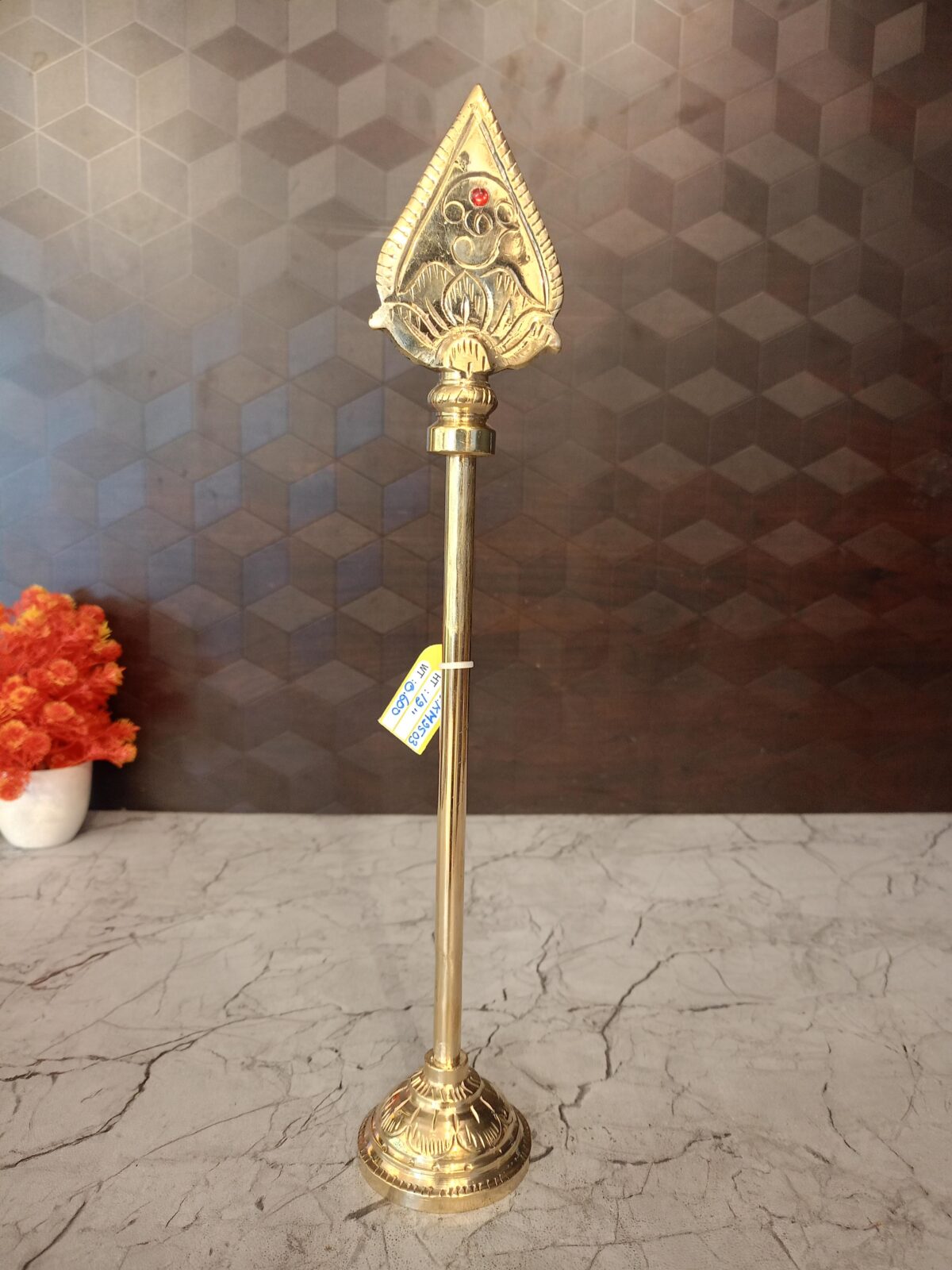 brass vel pooja red stone vgocart coimbatore india5 scaled