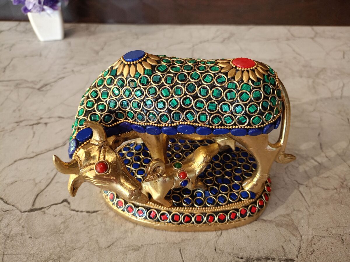 brass stone cow and calf pooja gift vgocart coimbatore india2 3 2 scaled