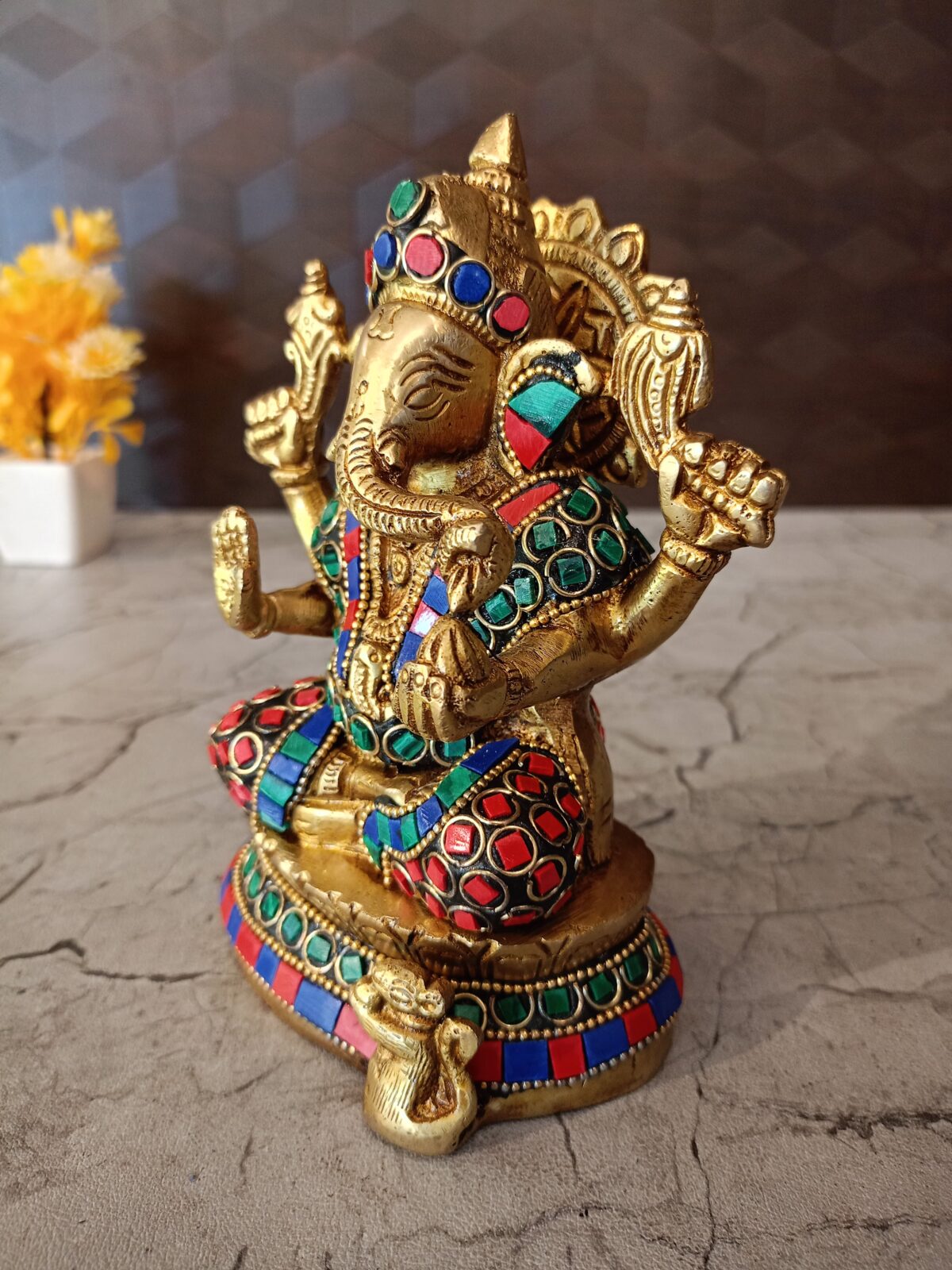 brass stone ganesha idol pooja gift vgocart decor coimbatore india3 scaled