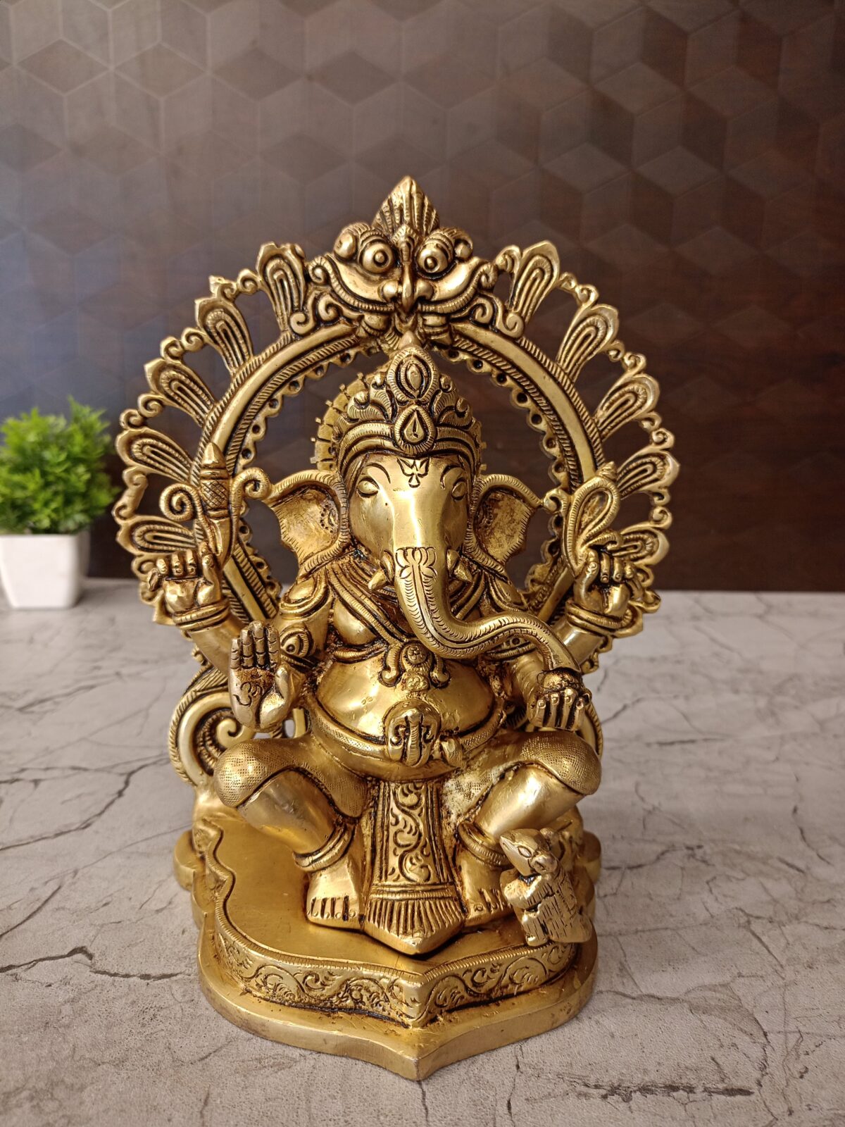brass arch ganesha statue pooja gift vgocart coimbatore india scaled