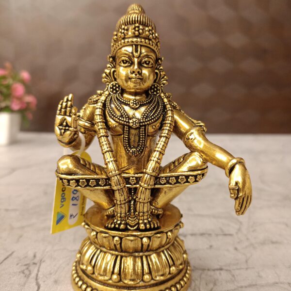 Brass Fine Art Ayyappan Statue 5"
